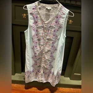 J. Jill Purple and White Paisley tunic top
